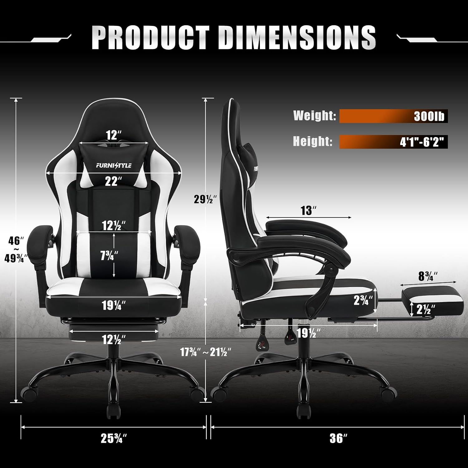 Gaming Chair with Footrest, Vi - Video Gaming & Esports Usd Acc review and price